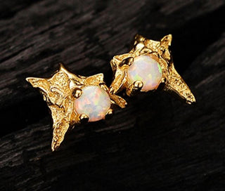 Solid Opal Stud Earrings Gold Nugget Australian Genuine Gems Silver RRP$160