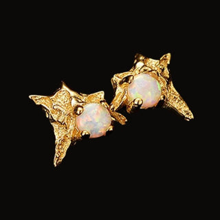 Solid Opal Stud Earrings Gold Nugget Australian Genuine Gems Silver RRP$160