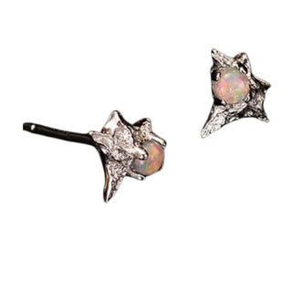 Solid Opal Stud Earrings Gold Nugget Australian Genuine Gems Silver RRP$160