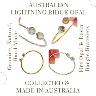 Opal & Resin Double Bangle Adjustable Australian Genuine Natural Jewellery