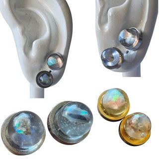 Opal & Resin Ball Earrings Studs Australian Genuine Natural Jewellery