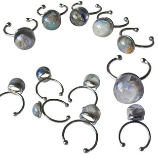 Opal & Resin Ring Ball Design Adjustable Australian Genuine Natural Jewellery
