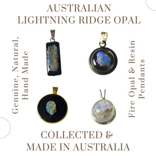 Opal & Resin Pendant Australian Genuine Natural Jewellery RRP $90 Raw opal
