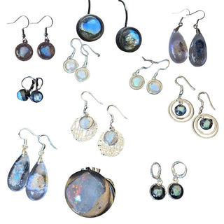 Opal & Resin Earrings Australian Genuine Natural Jewellery RRP $90 Raw opal