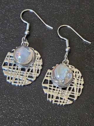Opal & Resin Earrings Australian Genuine Natural Jewellery RRP $90 Raw opal