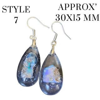 Opal & Resin Earrings Australian Genuine Natural Jewellery RRP $90 Raw opal