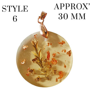 Rose Gold Natural Flowers Resin Pendant Australian Hand Made Jewellery Botanical