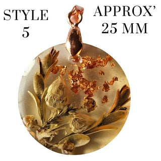 Rose Gold Natural Flowers Resin Pendant Australian Hand Made Jewellery Botanical