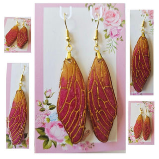 Fairy Wings Resin Earrings Aust' Hand Made Jewellery Artist Created