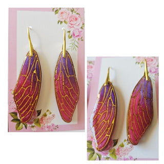 Fairy Wings Resin Earrings Aust' Hand Made Jewellery Artist Created