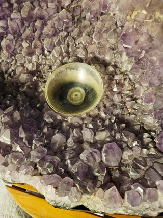 Amethyst Crystal Cave Geode - Rotating Quartz Ball Water Fountain HUGE Copper