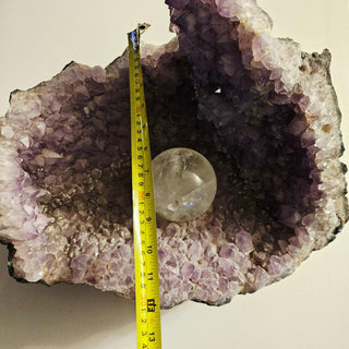 Amethyst Crystal Cave Geode - Rotating Quartz Ball Water Fountain HUGE Copper