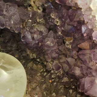 Amethyst Crystal Cave Geode - Rotating Quartz Ball Water Fountain HUGE Copper