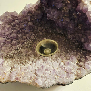 Amethyst Crystal Cave Geode - Rotating Quartz Ball Water Fountain HUGE Copper