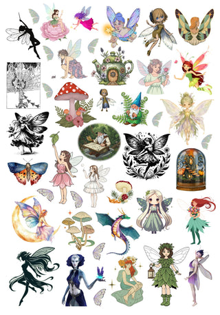 Adult Fairies - Pre Printed Water Slide Decal / Dissolving/Tattoo Paper