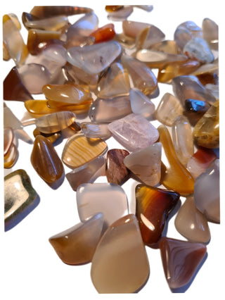 AGATE Tumbled Orange Yellow Polished Genuine Gems Gemstone Real Australian 100gm