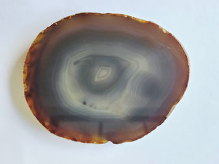 Translucent Natural Agate Slice Polished Banded Gemstone 440g 130x110mm G2