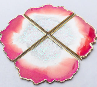 Agate Slice Wave Crystal Resin Silicone Mould 4 Cavity Coaster Geode