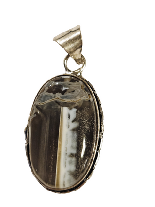 Garden Agate Sterling Silver Pendant 1 Natural Stone Handcrafted Jewelry Genuine Gemstone Necklace