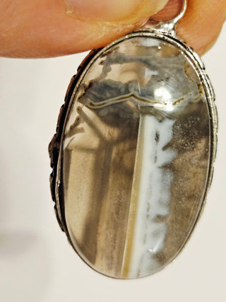 Garden Agate Sterling Silver Pendant 1 Natural Stone Handcrafted Jewelry Genuine Gemstone Necklace