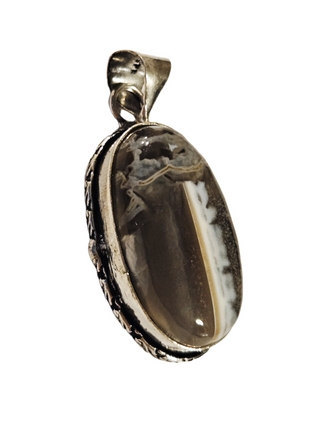 Garden Agate Sterling Silver Pendant 1 Natural Stone Handcrafted Jewelry Genuine Gemstone Necklace