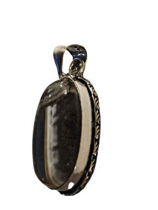 Garden Agate Sterling Silver Pendant 1 Natural Stone Handcrafted Jewelry Genuine Gemstone Necklace