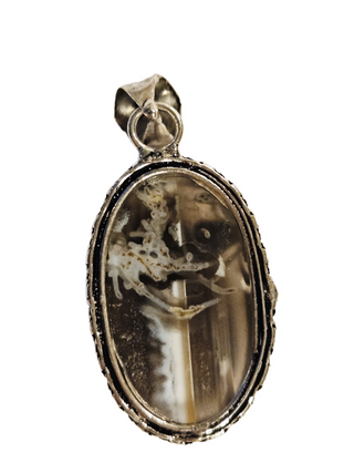 Garden Agate Sterling Silver Pendant 1 Natural Stone Handcrafted Jewelry Genuine Gemstone Necklace