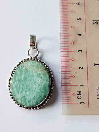 Amazonite Sterling Silver Pendant 1 Natural Stone Handcrafted Jewelry Genuine Gemstone Necklace