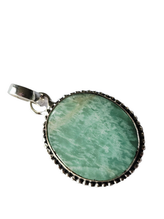 Amazonite Sterling Silver Pendant 1 Natural Stone Handcrafted Jewelry Genuine Gemstone Necklace