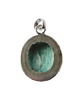 Amazonite Sterling Silver Pendant 1 Natural Stone Handcrafted Jewelry Genuine Gemstone Necklace