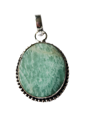 Amazonite Sterling Silver Pendant 1 Natural Stone Handcrafted Jewelry Genuine Gemstone Necklace