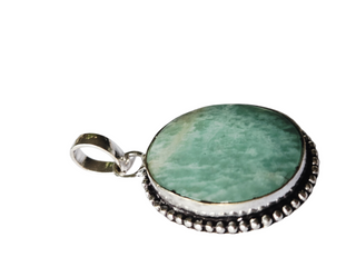 Amazonite Sterling Silver Pendant 1 Natural Stone Handcrafted Jewelry Genuine Gemstone Necklace