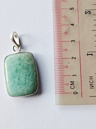 Amazonite Sterling Silver Pendant 2 Natural Stone Handcrafted Jewelry Genuine Gemstone Necklace