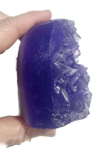 Amethyst Heart Gem Specimen Soap Bar Large Size bar (WS available) Gift Boxed + Stand