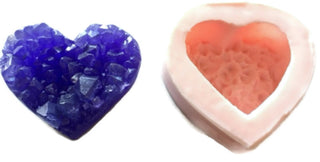 Amethyst Crystal Heart Silicone Mould Large Soap Candle Resin Healing Sacred