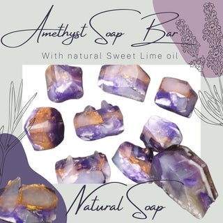 Amethyst Specimen Soap Bar  Large Size (WS available) Gift Boxed + Stand