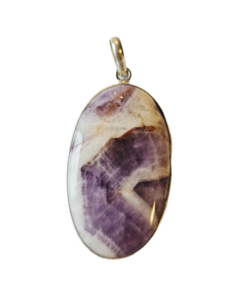 Amethyst Chevron Sterling Silver Pendant 1 Natural Stone Handcrafted Jewelry Genuine Gemstone Necklace