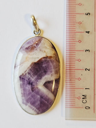 Amethyst Chevron Sterling Silver Pendant 1 Natural Stone Handcrafted Jewelry Genuine Gemstone Necklace