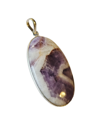 Amethyst Chevron Sterling Silver Pendant 1 Natural Stone Handcrafted Jewelry Genuine Gemstone Necklace