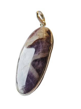 Amethyst Chevron Sterling Silver Pendant 1 Natural Stone Handcrafted Jewelry Genuine Gemstone Necklace