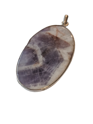 Amethyst Chevron Sterling Silver Pendant 1 Natural Stone Handcrafted Jewelry Genuine Gemstone Necklace