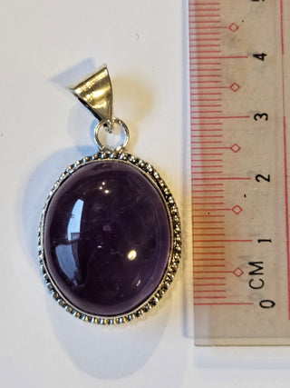 Amethyst Sterling Silver Pendant 2 Natural Stone Handcrafted Jewelry Genuine Gemstone Necklace