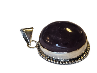 Amethyst Sterling Silver Pendant 2 Natural Stone Handcrafted Jewelry Genuine Gemstone Necklace