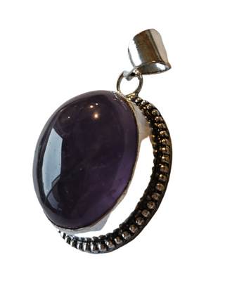 Amethyst Sterling Silver Pendant 2 Natural Stone Handcrafted Jewelry Genuine Gemstone Necklace