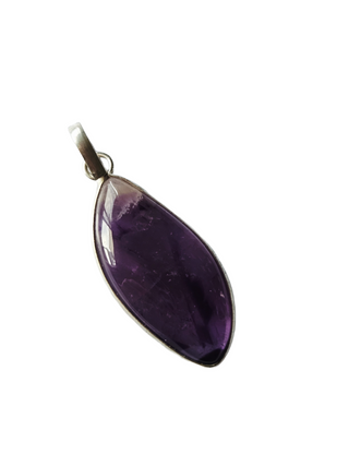Amethyst Sterling Silver Pendant 3 Natural Stone Handcrafted Jewelry Genuine Gemstone Necklace
