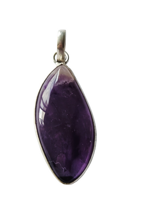 Amethyst Sterling Silver Pendant 3 Natural Stone Handcrafted Jewelry Genuine Gemstone Necklace