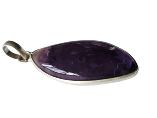 Amethyst Sterling Silver Pendant 3 Natural Stone Handcrafted Jewelry Genuine Gemstone Necklace
