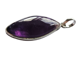 Amethyst Sterling Silver Pendant 3 Natural Stone Handcrafted Jewelry Genuine Gemstone Necklace
