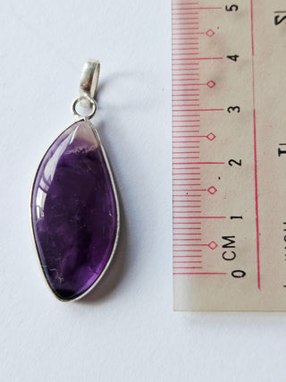 Amethyst Sterling Silver Pendant 3 Natural Stone Handcrafted Jewelry Genuine Gemstone Necklace