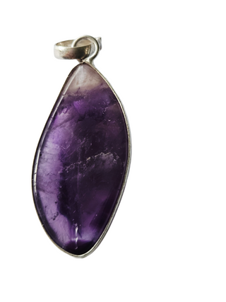 Amethyst Sterling Silver Pendant 3 Natural Stone Handcrafted Jewelry Genuine Gemstone Necklace